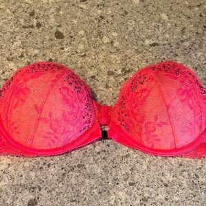 Victoria's Secret Vibrant Pink Lace strapless Bra